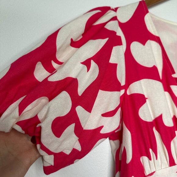 House of Harlow 1960 Mini Dress Size 6 Pink Linen Blend - Picture 3 of 10